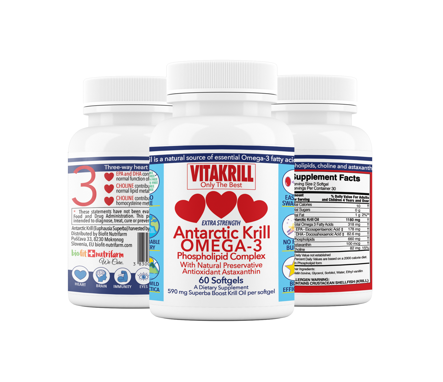 Vitakrill Only The Best krill oil omega 3 phospholipid complex with astaxanthin